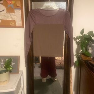 Gap brown sheer top solid, bottom shirt size extra small